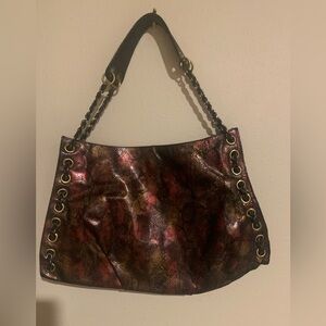 CHEZ Fine Leather by CHERYL Snakeskin Crossbody Handbagg